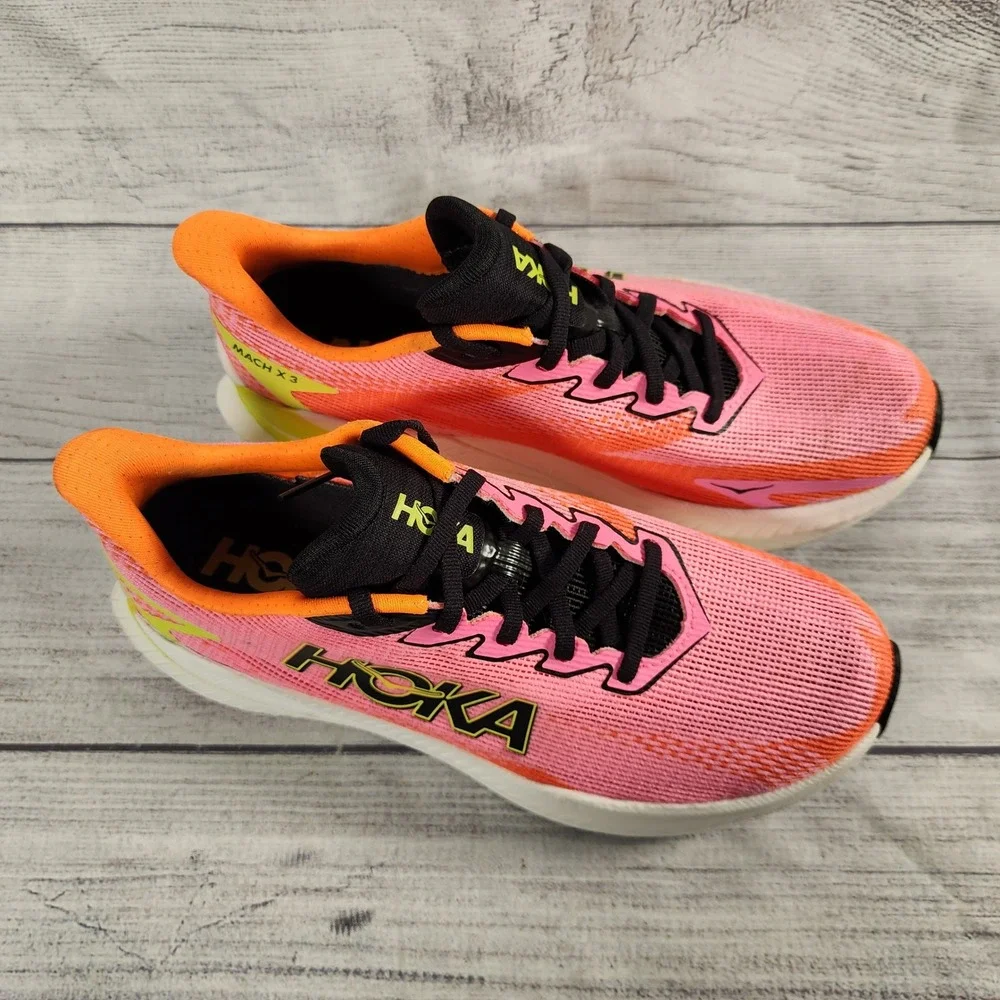 Hoka Mach X 3 Womens Size 8 B Running Shoes Pink Orange Lime 1168721